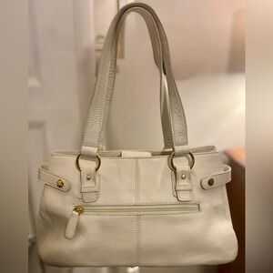 Gorgeous Creamy White Leather Handbag Purse